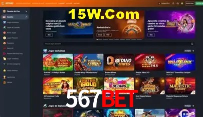 Interface moderna da plataforma 567Bet
